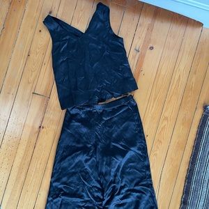 Lunya washable silk pjs black size xs